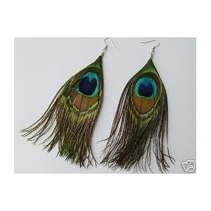One-Pair-Natural-Feather-Peacock-Earrings