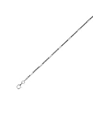 sterling silver and ruthenium plated 18" 2.0mm polish diamond cut cable chain with white bar and pear shape clasp 18 inches long