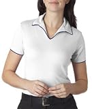 8504 UltraClub Ladies Stripe Intlck Polo