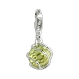 SilberDream - Charme Ball zircone vert clair en argent grille pour charmes colliers bracelets boucles d'oreilles - Argent 925 Sterling - FC200G