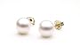 AugustinaJewelry AAA Quality Round 6.5-7mm Akoya SaltWater cultured White Pearl Earrings with 14K Yellow Gold Mount