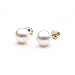 AugustinaJewelry AAA Quality Round 6.5-7mm Akoya SaltWater cultured White Pearl Earrings with 14K Yellow Gold Mount