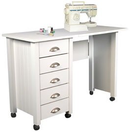 Durable Furniture Pieces Mobile Desk & Craft Center White 1017