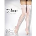 Extreme Hoisiery Lace Top Sheer Stockings, White Size A