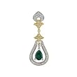 18K Two-Tone Gold Emerald and Diamond Pendant