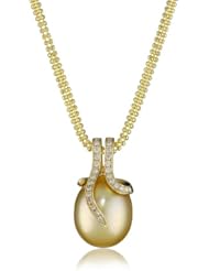 TARA Pearls "Oscar Collection" Gold South Sea 11x13mm Pearl Pendant Necklace