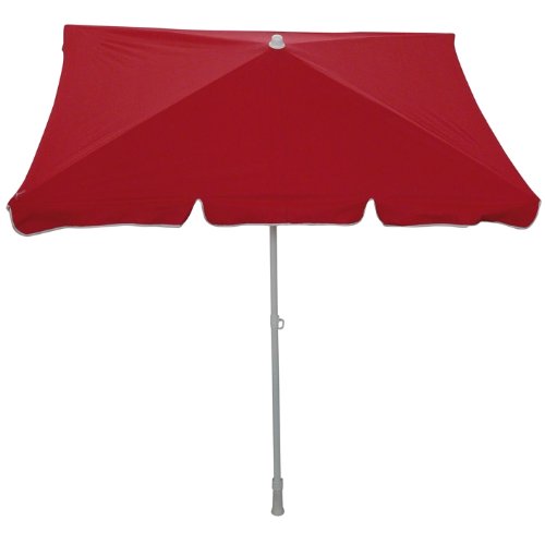 Parasol coton rectangulaire - inclinable - 180x130 cm - rouge