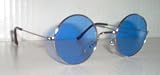 Love Around the World John Lennon Glasses-Blue Lenses Gold Frame