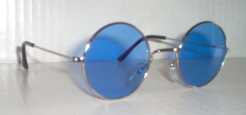 Love Around the World John Lennon Glasses-Blue Lenses Gold Frame