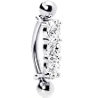 Silver 925 Clear Austrian Crystal Trilogy Eyebrow Ring