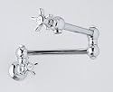 Rohl Country Kitchen Swing Arm Pot Filler Faucet with Five Spoke Handles