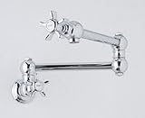 Rohl Country Kitchen Swing Arm Pot Filler Faucet with Five Spoke Handles