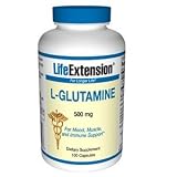 Life Extension L-Glutamine 500mg Capsule, 100-Count