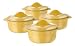 Calphalon Enamel Cast Iron Set of 4 Mini Soup Pots, Custard Yellow