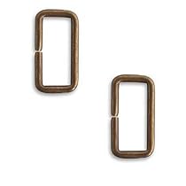 Vintaj Natural Brass Rectangle Jump Rings 23mm x 12mm (2)