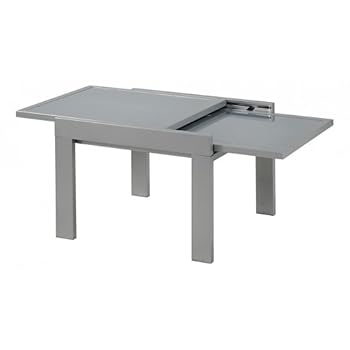 Table basse carrée gris 60cm + extension 60cm Julie Id'Clik