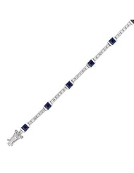 Created Blue and Created White Sapphire Bracelet
