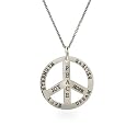 Inspirational Sterling Silver Reversible Peace Sign Pendant