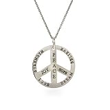 Eve's Addiction Inspirational Sterling Silver Reversible Peace Sign Pendant