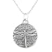 Small Round Dragonfly Pendant with Inspirational Inscriptions in Sterling Silver on an 18" Rhodium Diamond Cut Ball Chain, #8225