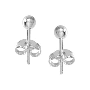 VINANI Ohrstecker Kugel Mini Sterling Silber 925 Ohrringe OMK