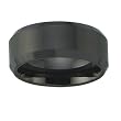 8mm Beveled Black Ceramic Ring