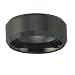8mm Beveled Black Ceramic Ring