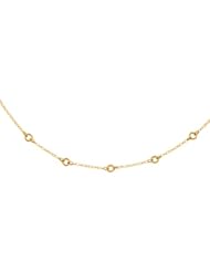 7.5" 14K Yellow Gold Polished Textured Alternate Pear Shape Chain & Link Rings Bracelet w/ Spring Ring Clasp