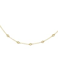 14K Yellow Gold 7.50" Polish Textured Alternate Pear Shape Chain And Link Rings Bracelet With Spring Ring Clasp