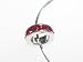 Sterling Silver Ruby Colored CZ July Birthstone Pendant with Snake Chain