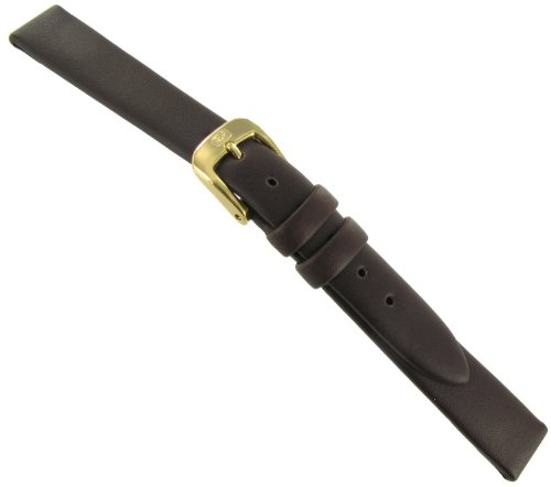 12mm Di-Model Waterproof Flat Genuine Calfskin Leather Brown Watch Band Regular Napa Wapro