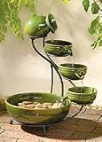 Green Glazed Solar Powered Water Feature