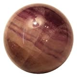 Fluorite Ball 02 Purple Yellow Striped Spiritual Eye Healing Study Sphere Stone 2"