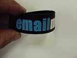 1 Inch Rubber Wristband Email Me Black & Blue/White Writing Bracelet