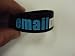 1 Inch Rubber Wristband Email Me Black & Blue/White Writing Bracelet