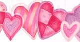 Pink and Purple All Hearts Wallpaper Border