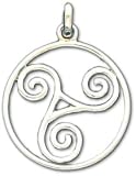 0.925 Sterling Silver Irish Celtic Triskelion Pendant Charm