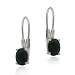 Sterling Silver Oval Genuine Sapphire Stone Prong Set LeverBack Lever Back Earrings
