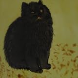IMAGE OF Black Persian Cat Decorative Ceramic Wall Art Tile 6x6