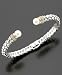 14k Gold & Sterling Silver Cultured Freshwater Pearl Diamond Accent Braid Bangle Bracelet
