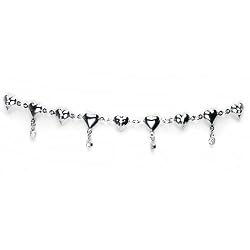 Clear Gem Passionate Heart Dangle Belly Chain
