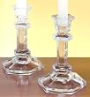 REGAL GLASS CANDLESTICKS - REGAL COLLECTION PAIR OF 5-1/2 INCH GLASS CANDLESTICKS
