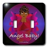 Yves Creations African-American Angels - African-American Angel Baby Girl Praying With Text - Light Switch Covers - double toggle switch