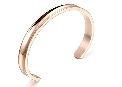 Stainless Steel Hair Tie Cuff Bracelet - Rose Gold