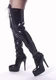 REVENGE-3020, 6'' HEEL, 2'' Platform Pointed Toe Thigh-High Boots, Devious by Pleaser USA