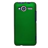 Hard Snap on Plastic GREEN RUBBERIZED Sleeve Faceplate Cover Case for HTC E ....