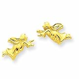 14k Polished Tiny Angel Earrings