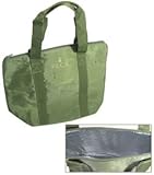11" X 9-1/2" X 5-1/2" Insulated Olive Green Nylon Tote Bag