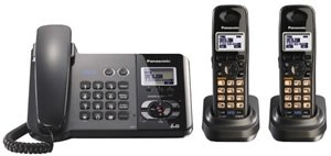 Panasonic DECT 6.0 2-Line Black Corded Cordless Telephone with Two Handsets (KX-TG9392T)