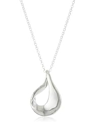 Argento Vivo Seashell Open Teardrop Pendant Necklace